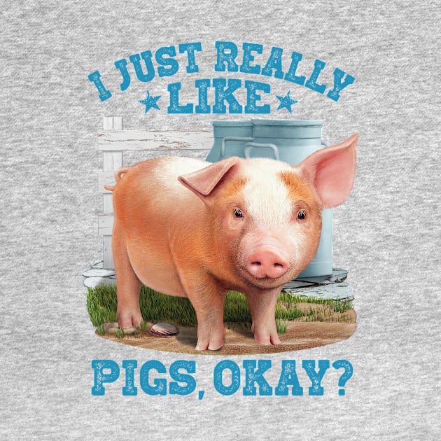 Cute Young Pig Farm Motive by MarkusShirts